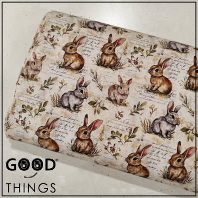 Tecido Páscoa | Coelhinhos Castanhos
