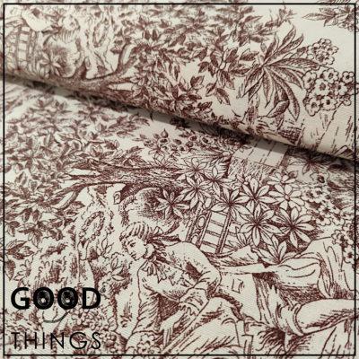 Loneta Toile de Jouy Castanho