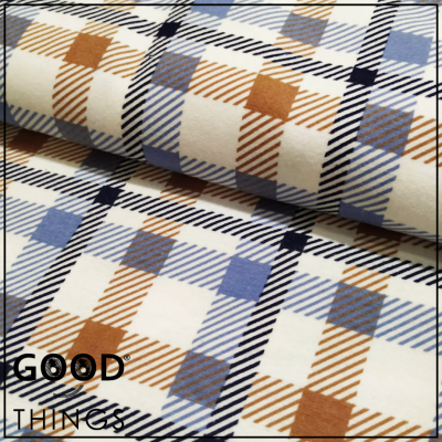 Flanela Xadrez Azul e Bege