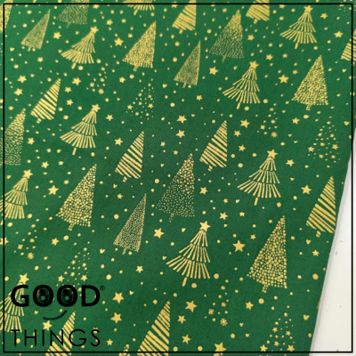 Tecido Natal | Árvore de Natal fundo Verde