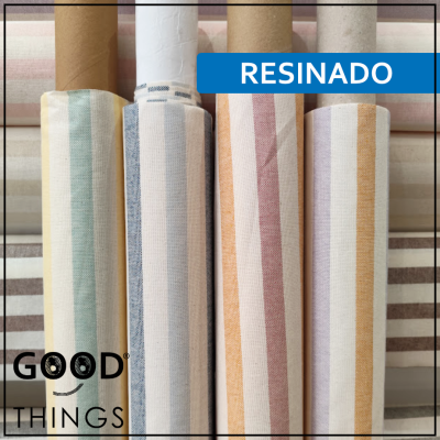 Tecido Resinado | Linho Alentejano Riscas Duas Cores