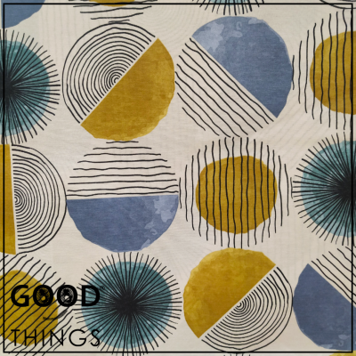 Loneta Círculos Azul e Amarelo