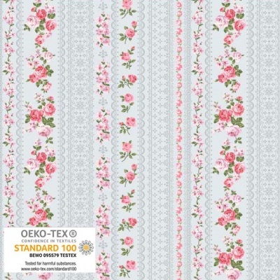 STOF FABRICS | Molly Roses | Rendado Rosas Cinza