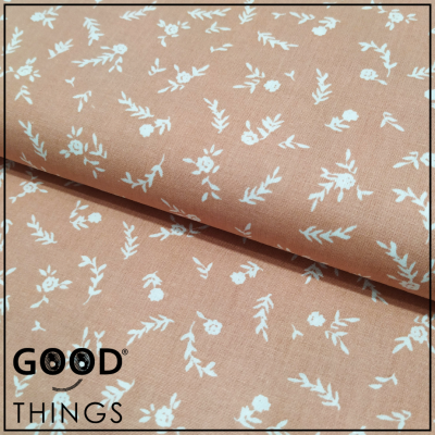 Tecido Tisana | Florinha fundo Morango