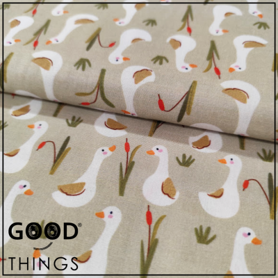 Tecido Patinhos fundo Verde