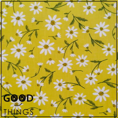 Tecido Algodão Orgânico | Malmequeres fundo Amarelo