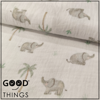 Musselina | Double Gauze | Elefantes e Palmeiras