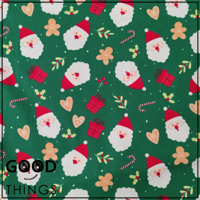 Tecido Natal | Pais Natais fundo Verde