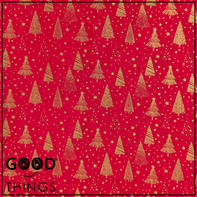 Tecido Natal | Árvore de Natal fundo Vermelho