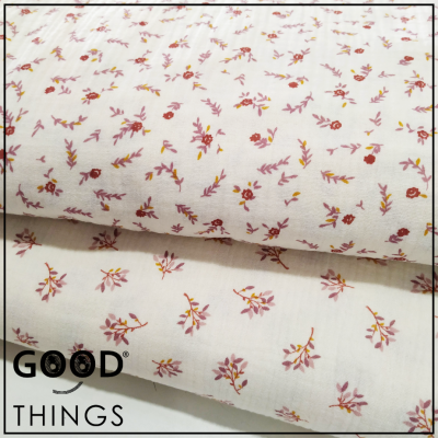 Musselina | Double Gauze | Raminho fundo Pérola