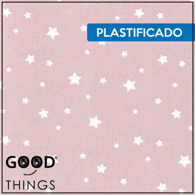 Tecido Plastificado | Estrelas Rosa Pastel