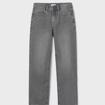 Calças de ganga cinzentas em denim com bolsos