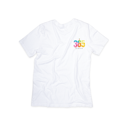 T-shirt branca com estampa colorida 365 CREATIVA no peito