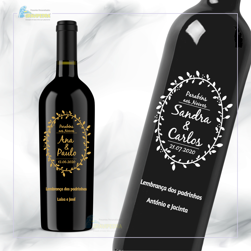Garrafa de vinho personalizada para Casamento – GCN15 garrafas de vinho tinto personalizadas com rótulos e textos comemorativos