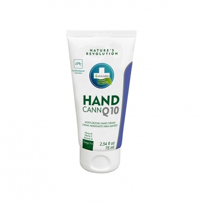 Tubo branco de creme hidratante para mãos ANNABIS Hand Cann Q10 de 75 ml