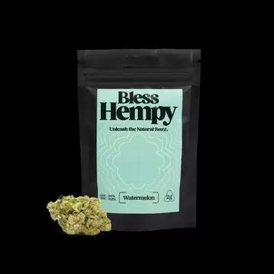Saco produto Bless Hempy com porção de flor de cânhamo