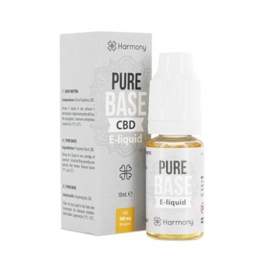 Frasco e caixa de e-líquido CBD Harmony Pure Base
