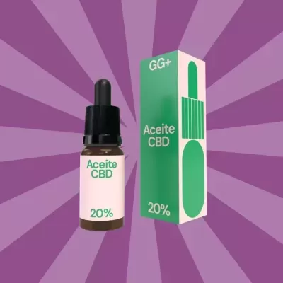 Frasco e embalagem de Aceite CBD 20% com design verde e branco