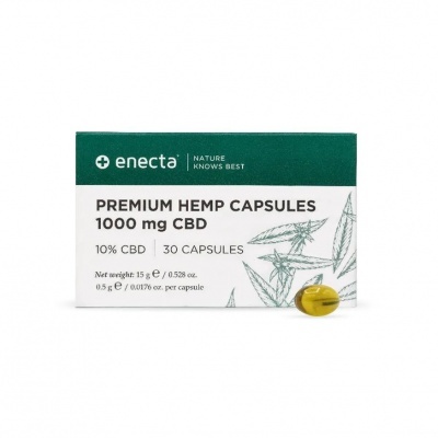 Embalagem de cápsulas de cânhamo premium 1000 mg CBD com cápsula amarela