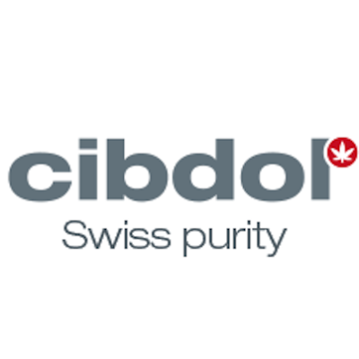 Logótipo da cibdol com texto Swiss purity