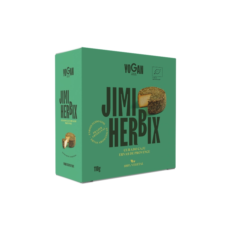 Jimi Herbix - Curado de Ervas Embalagem verde para queijo vegetal curado caju com ervas