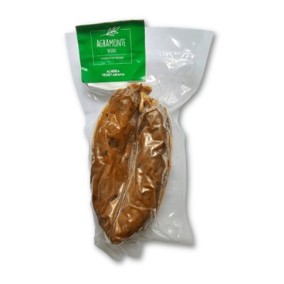 Alheira vegetariana Agramonte em embalagem transparente com etiqueta verde