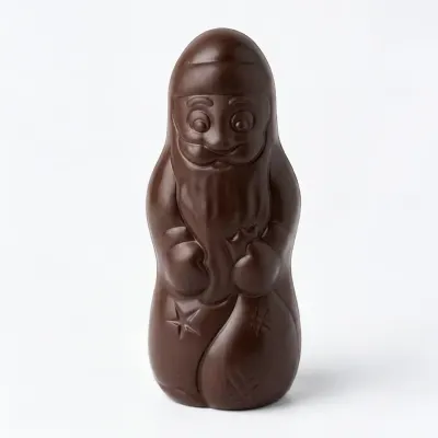 Figura de chocolate em formato de Pai Natal castanho
