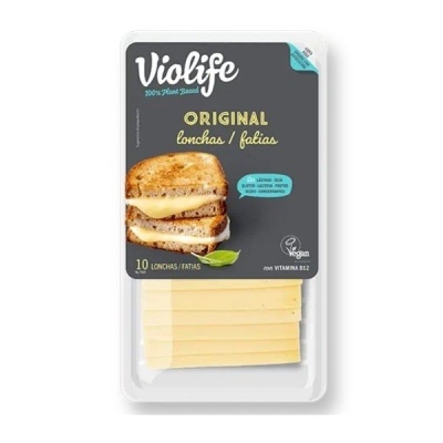 Embalagem de queijo fatiado vegano violife original