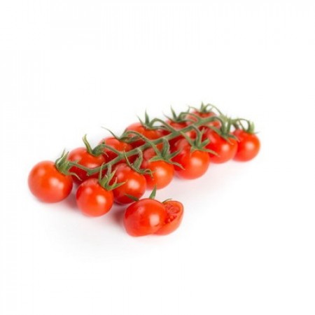 Tomate Cherry MIRANTE Cacho de tomates cereja vermelhos frescos com caules verdes