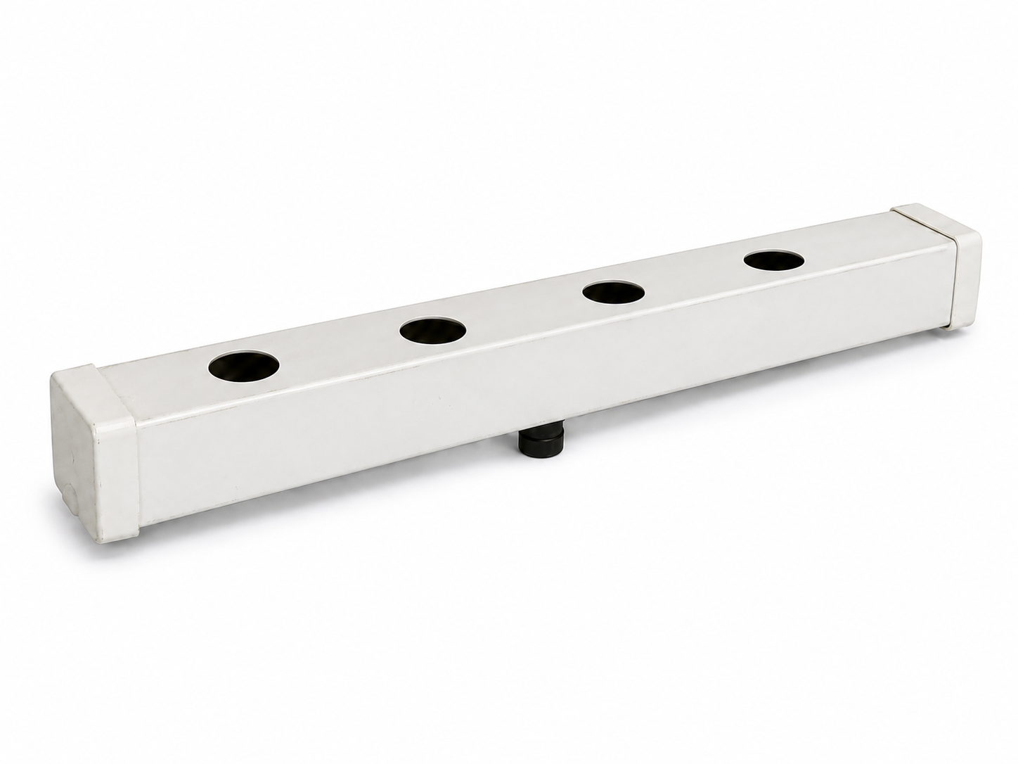 Colector de Descarga para Perfiles de Semillero 49mm Usado — 4 Líneas Difusor rectangular blanco con cuatro agujeros y extremos cuadriláteros