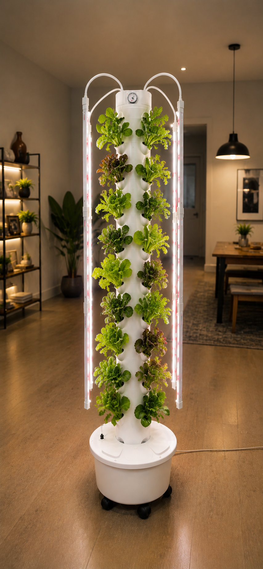 Torre de Hidroponía con LED para 40 Plantas Torre de cultivo hidropónico interior con plantas y luces LED