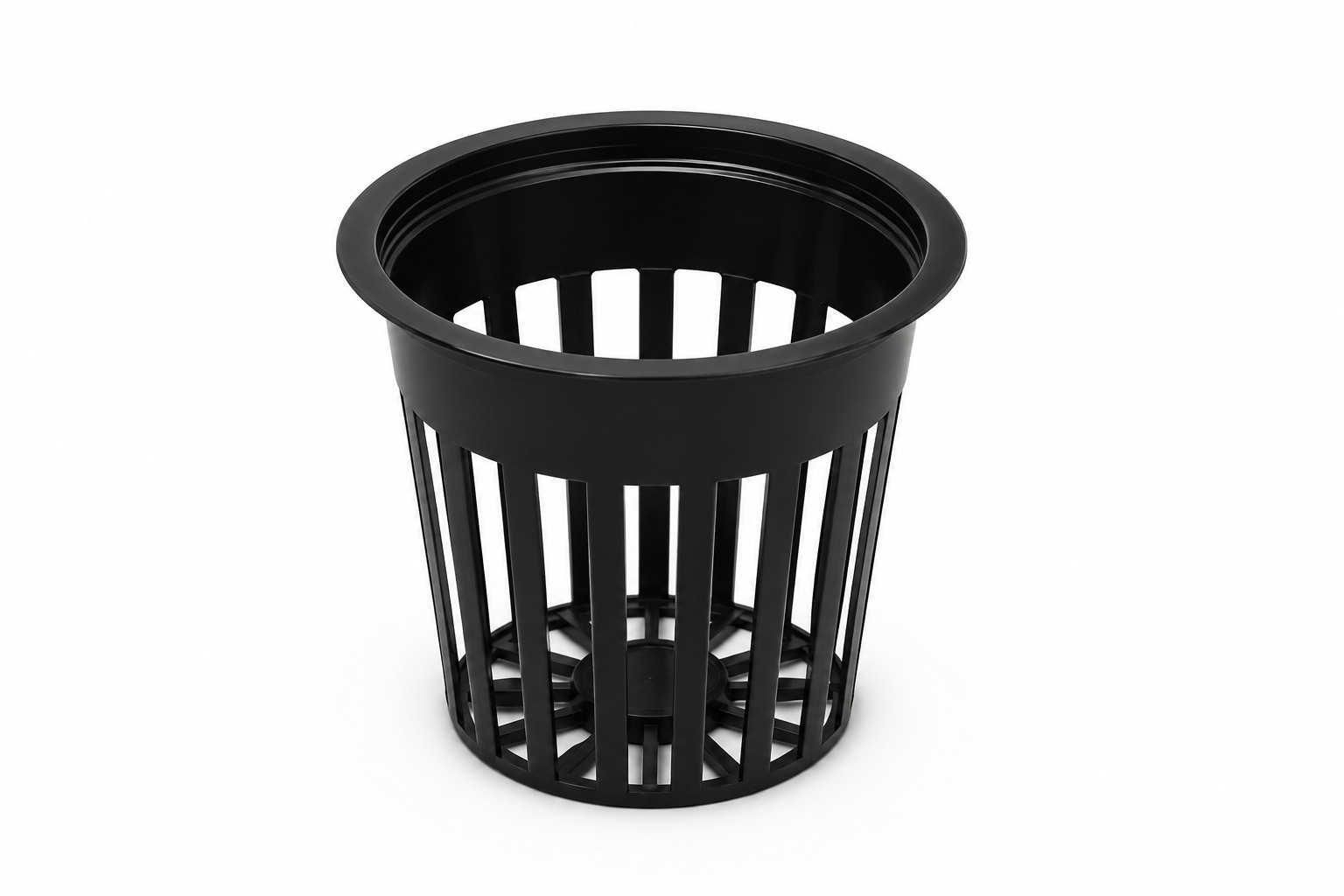 Cesta de Red para Hidroponía 5,5cm Cesta de plástico negra con diseño de barras verticales