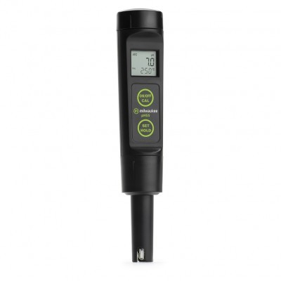 Dispositivo digital preto com ecrã LCD e botões verdes