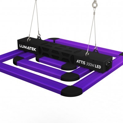 Luminária LED de cultivo roxa e preta suspensa