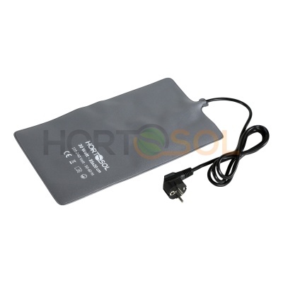 Tapete aquecedor cinza escuro HORTOSOL com cabo preto e ficha de três pinos