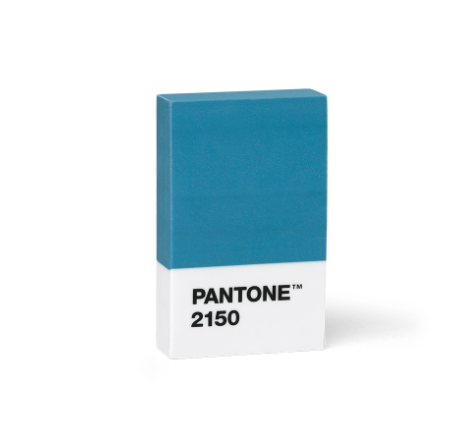 PANTONE - ERASER Bloco Pantone azul com base branca e texto preto