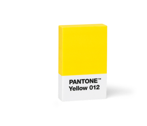 PANTONE - ERASER Caixa amarela e branca Pantone Yellow 012