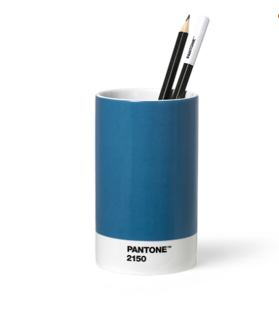 PANTONE - PENCIL CUP Copo cerâmico azul com base branca e texto PANTONE™ 2150