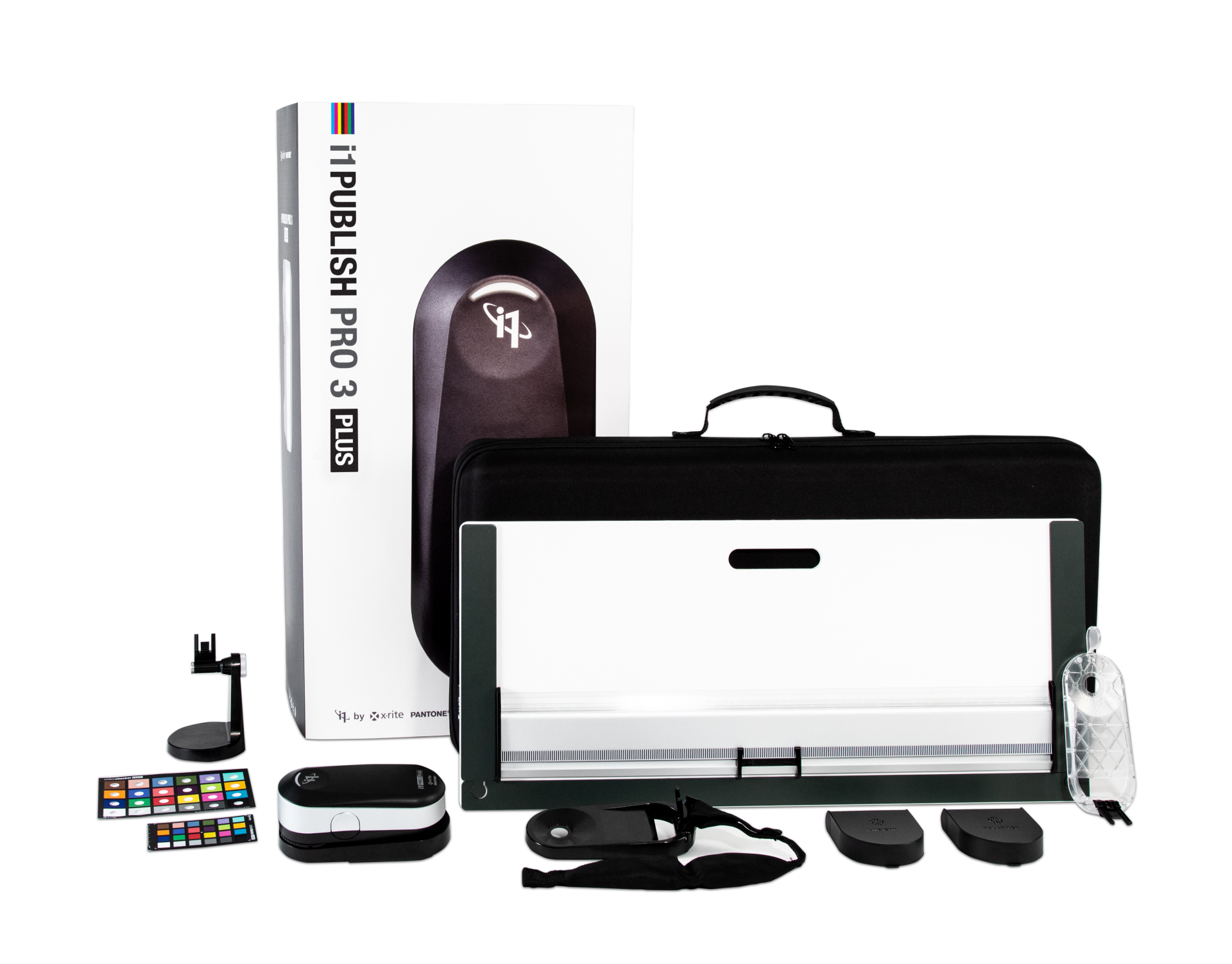 i1 Publish Pro 3 Plus Kit profissional de medição colorimétrica com mala preta e caixa branca i1 PUBLISH PRO 3 PLUS.