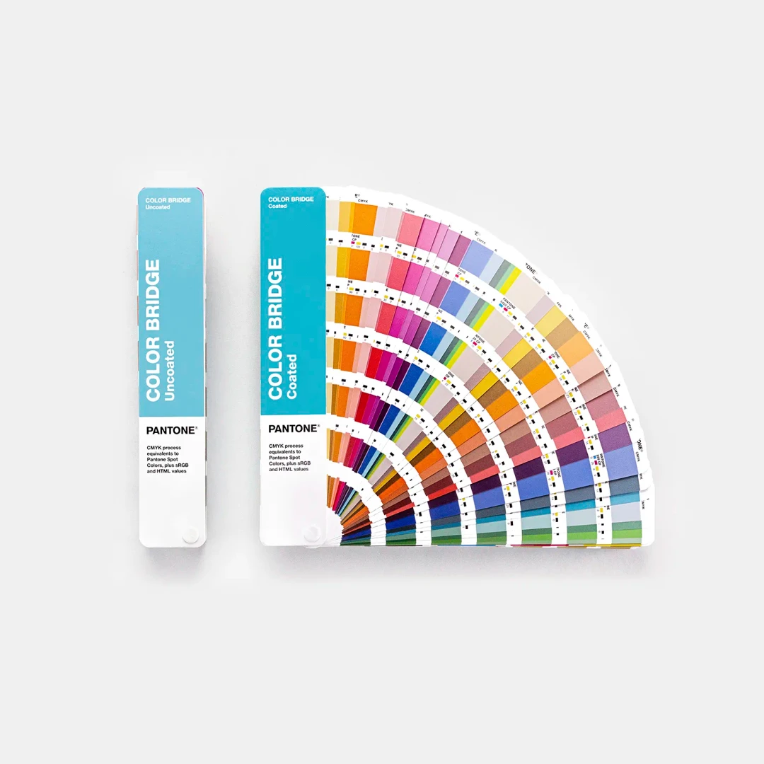 *NOVO* Color Bridge Guide Set COATED & UNCOATED Amostras de cores Pantone em formato leque com textos COLOR BRIDGE Coated e Uncoated