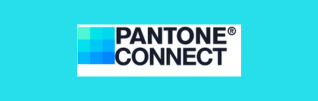 Logótipo da PANTONE CONNECT em fundo azul claro