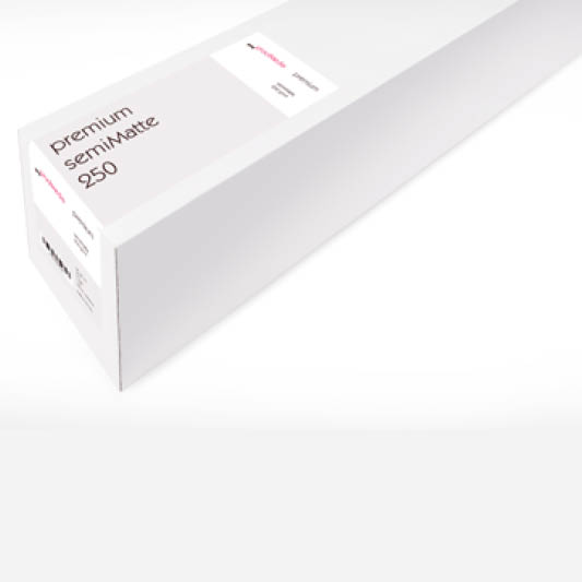 GMG ProofMedia premium semiMatte 250 Embalagem branca comprida com texto premium SemiMatte 250
