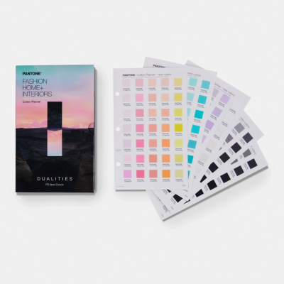 Caixa Pantone Fashion Home + Interiors com cartas de cores abertas.