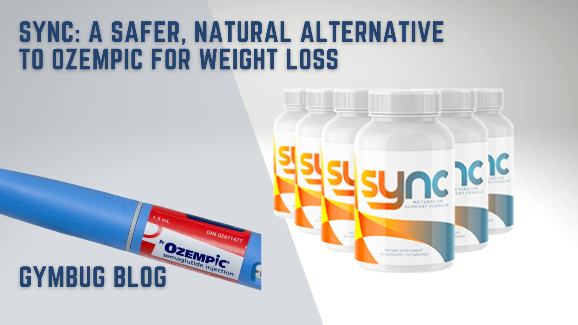 Produtos sync e caixa OZEMPIC com texto em fundo claro