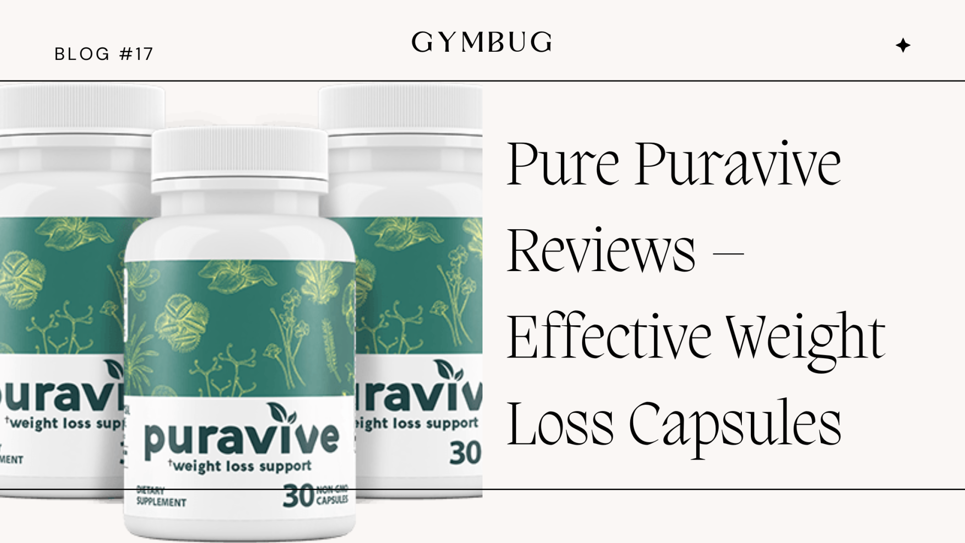 Frascos do suplemento Puravive para perda de peso com rótulo verde e texto branco