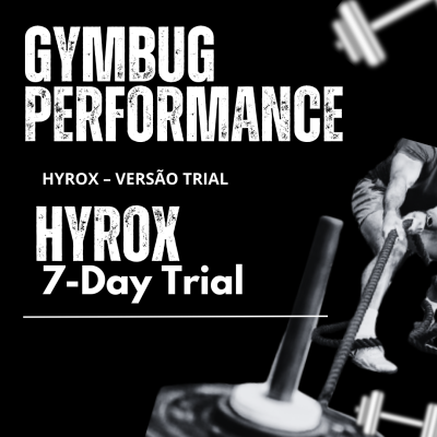 Publicidade de treino HYROX com pessoa a usar cordas de batalha