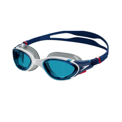 Óculos de natação Speedo azul e cinza com lentes azuis