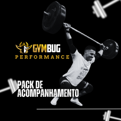 Atleta a levantar barra com pesos em fundo preto com texto promocional