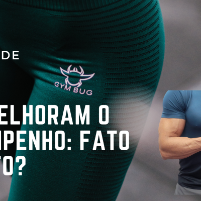 Roupas de treino com logotipo GYM BUG, legging verde e t-shirt azul