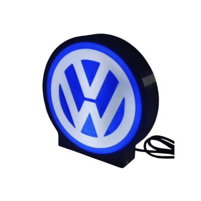 Luz decorativa circular da Volkswagen com luz azul e branca